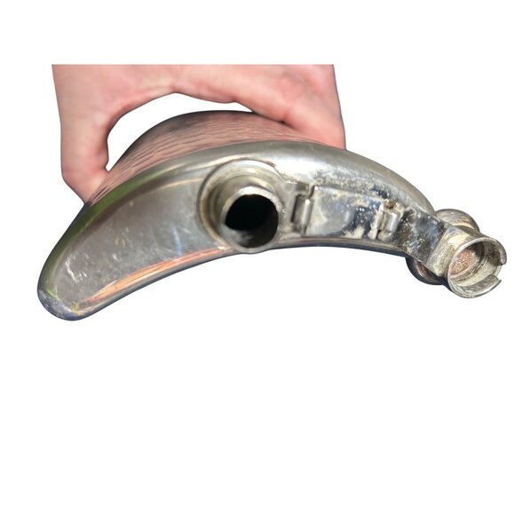 Flask Hammered Chromed Brass Circa Pre WW2 Twist Top Vintage German Co Marked - Picture 5 of 6